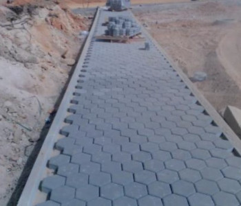 aplicação de blocos de betão