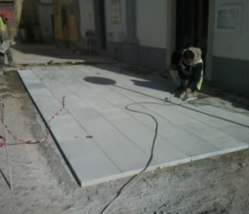 aplicação de lajetas