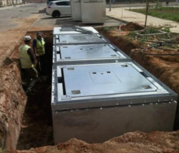 contentores enterrados resíduos sólidos